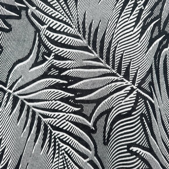 Talbots Linen Pullover Women’s M Black White Palm Print Round Neck Cap Sleeve - Picture 5 of 7